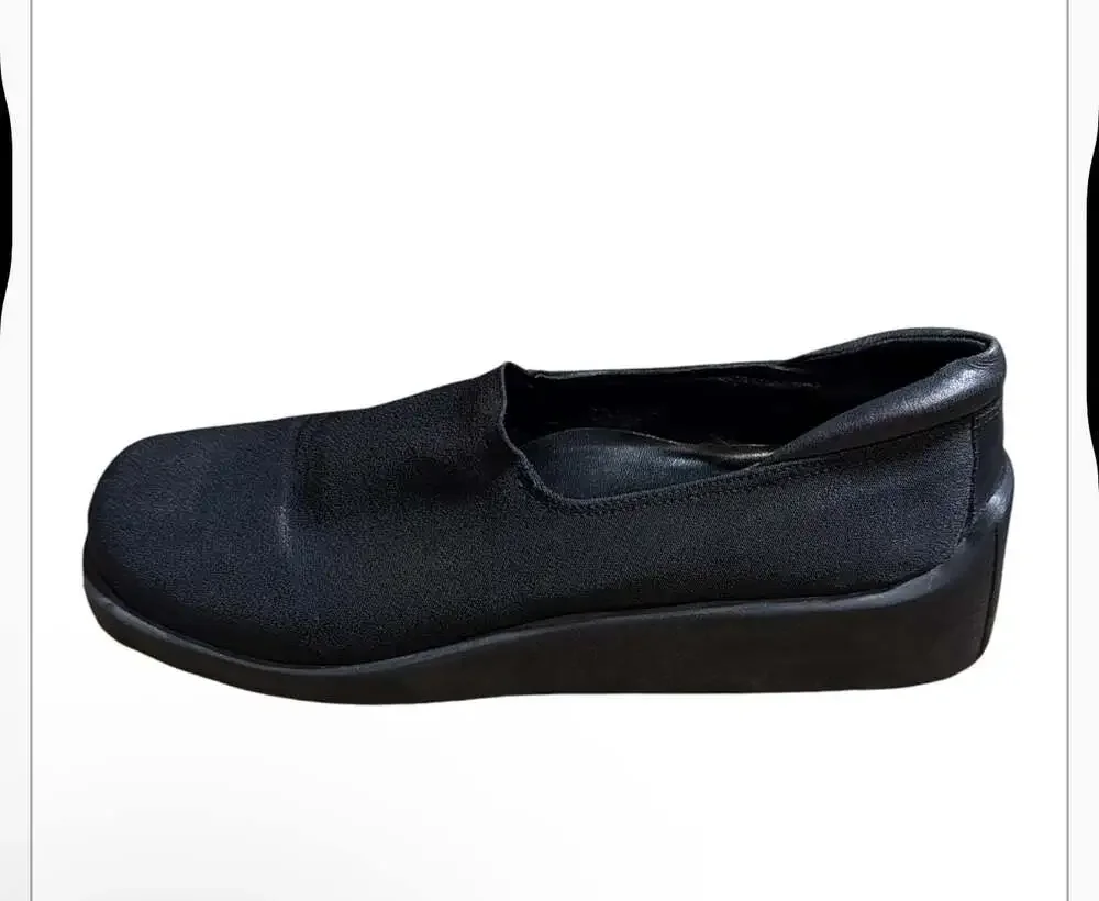 Donald J Pliner Women's Black Fabric Slip-On Platform Loafer Shoes